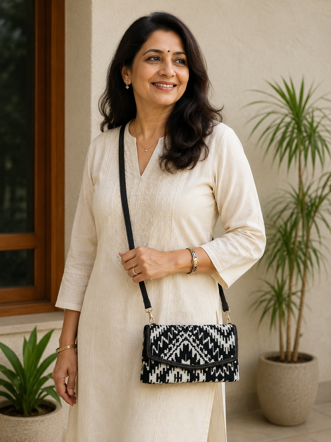 USE Monochrome Muse Jacquard 2-in-1 Mobile Sling Wallet