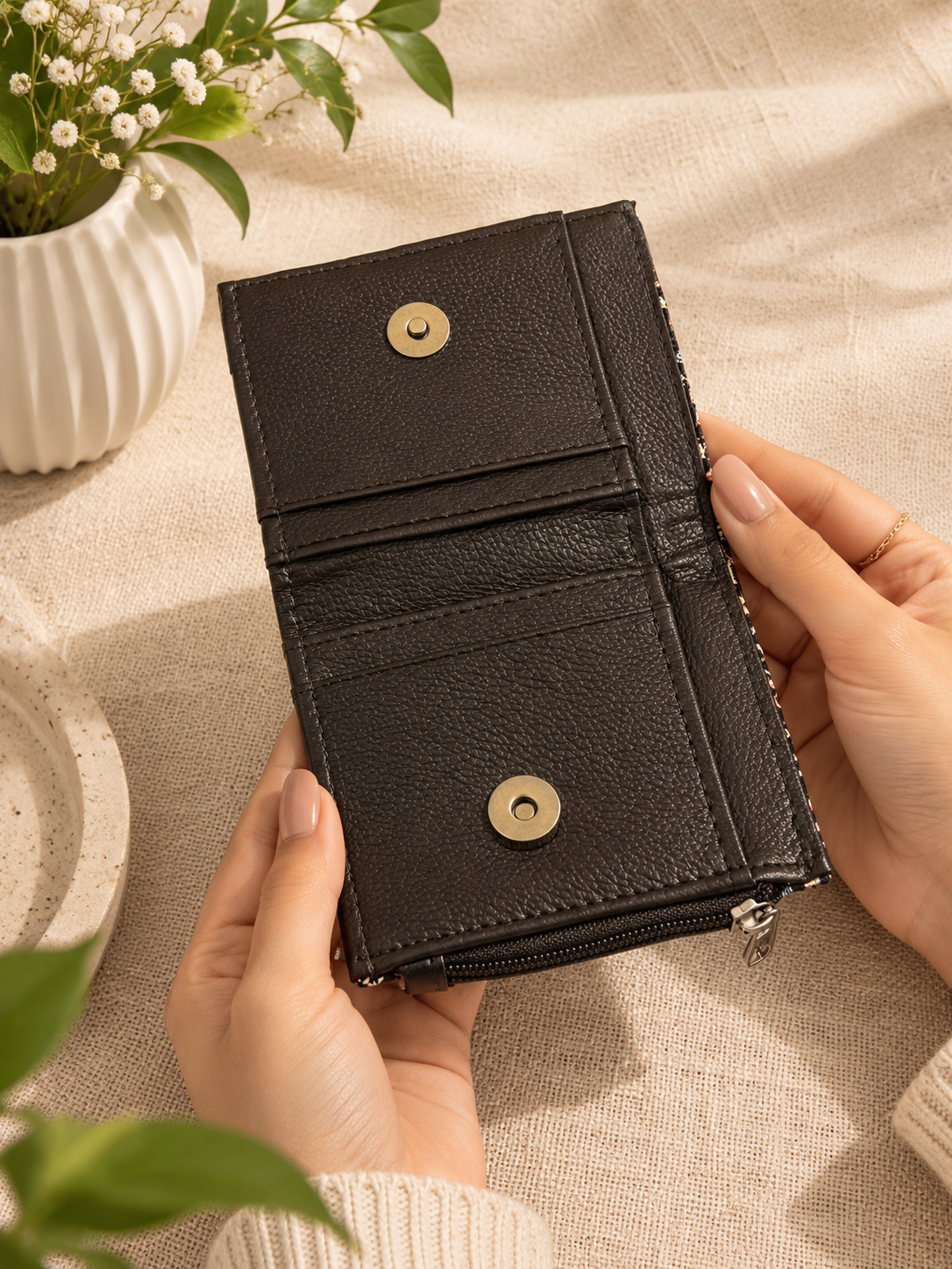 Jacquard Striped Pocket Wallet