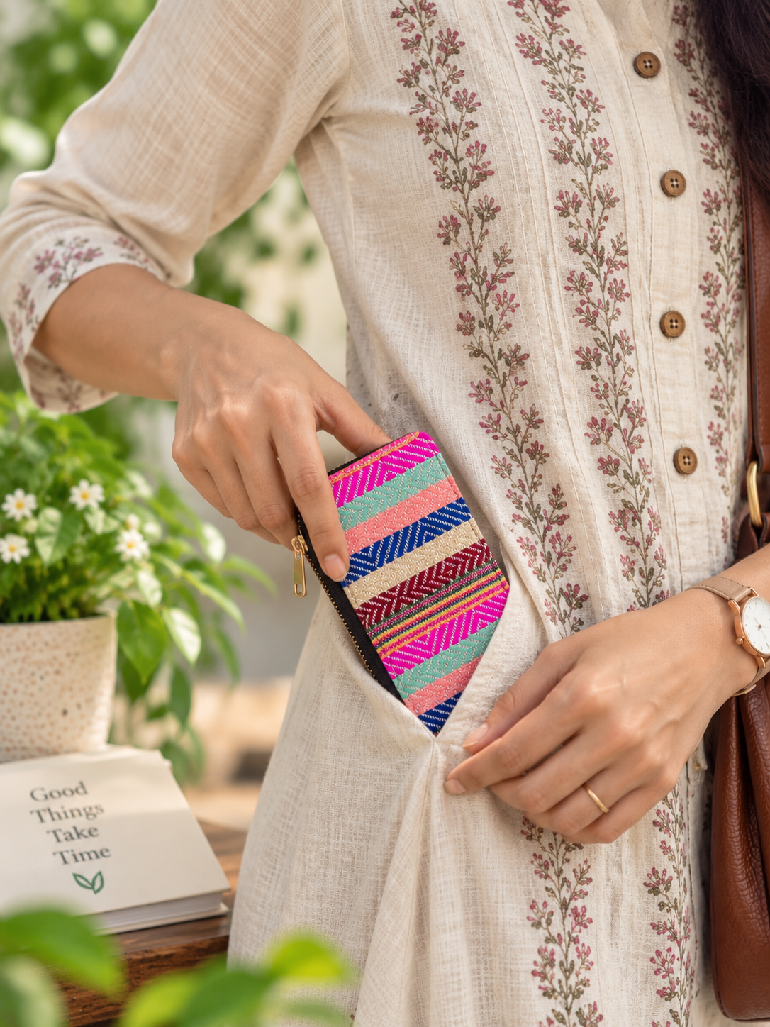 Colorful Woven Compact Everyday Wallet