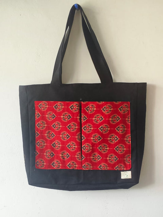 Black Canvas Travel Tote Bag