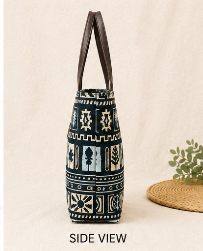Tribal Jacquard Handbag – Spacious Everyday Tote