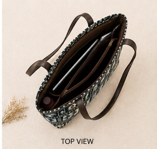 Tribal Jacquard Handbag – Spacious Everyday Tote