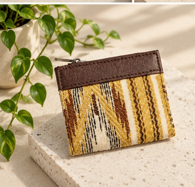 Jacquard  Mustard Pocket Wallet