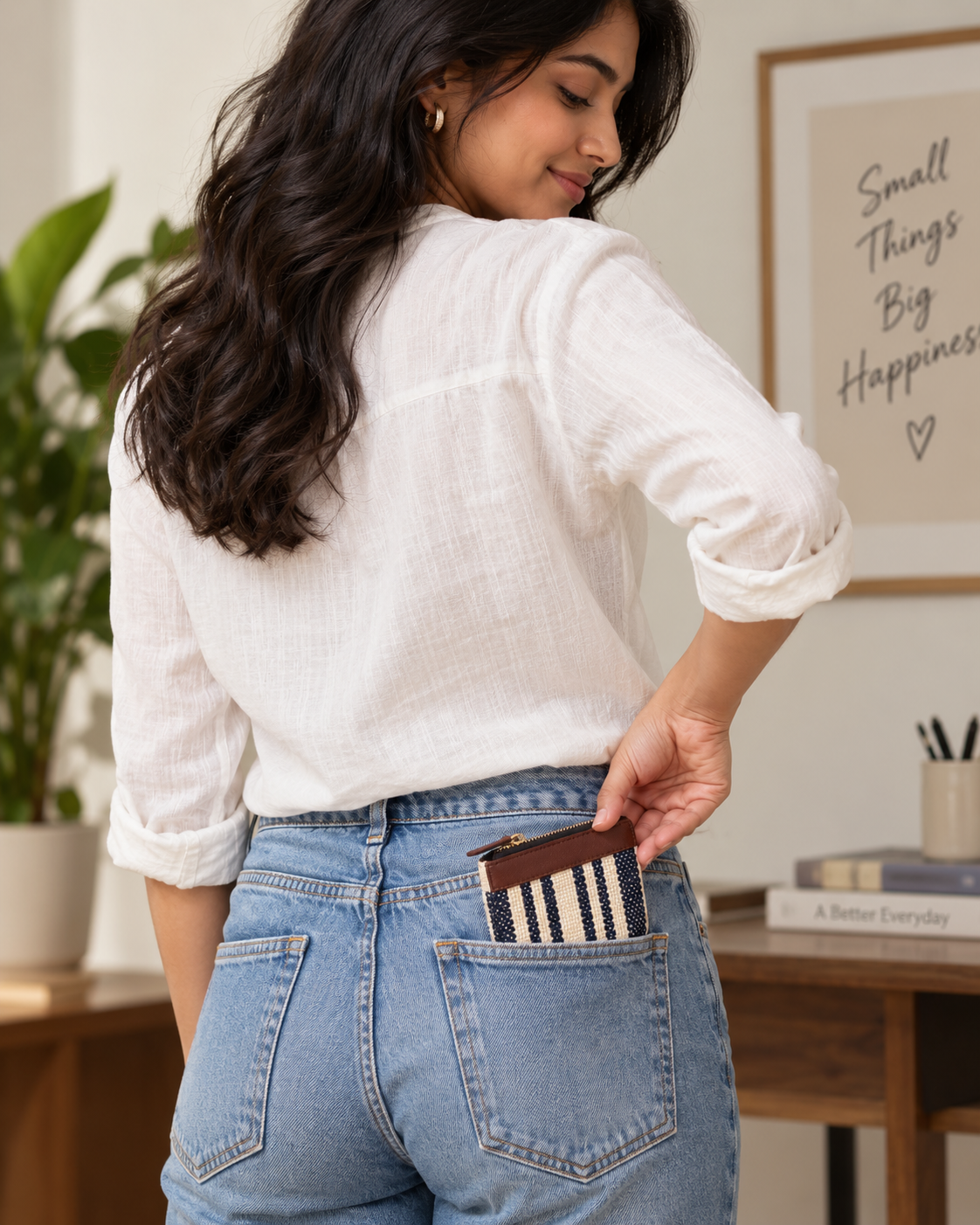 Jacquard  Striped Pocket Wallet