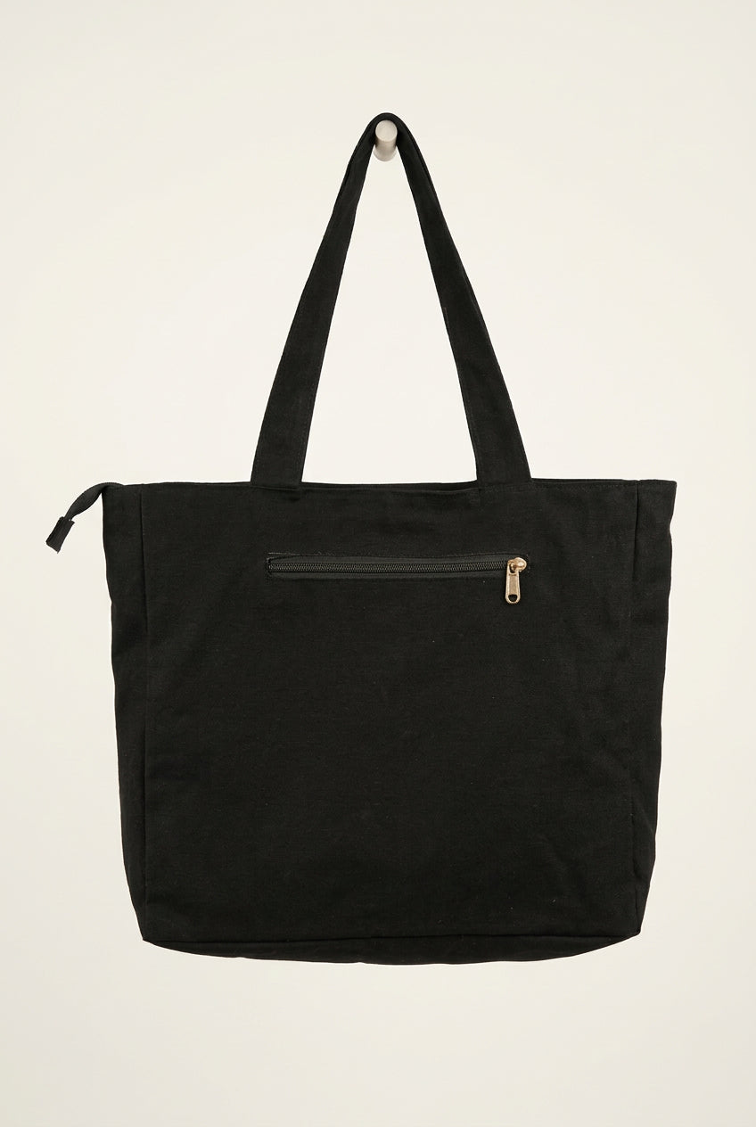 Black Canvas Travel Tote Bag