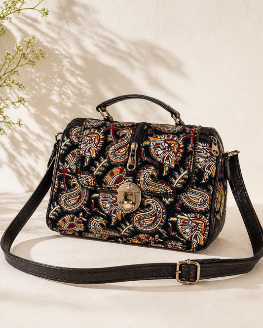 Kalamkari Multi-Zip Sling Bag