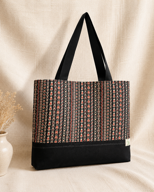 Black Canvas Office Tote Bag