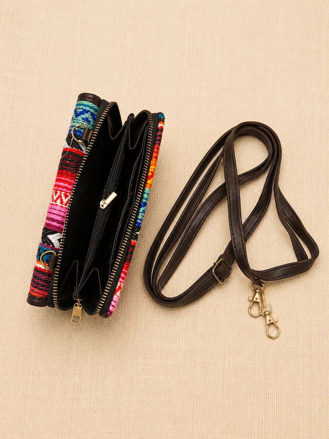 Tribal Jacquard 2-in-1 Mobile Sling Wallet