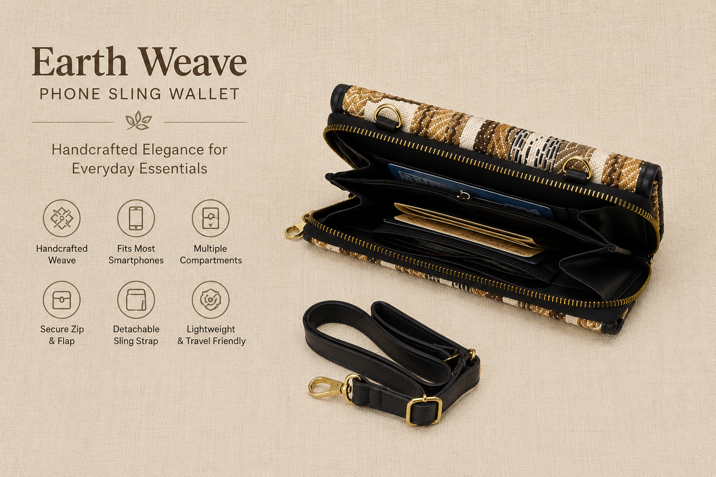 Earth Weave Phone Sling Wallet