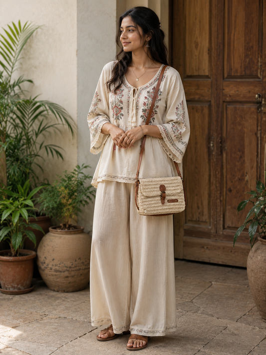Handwoven Raffia Crossbody Sling Bag for Women