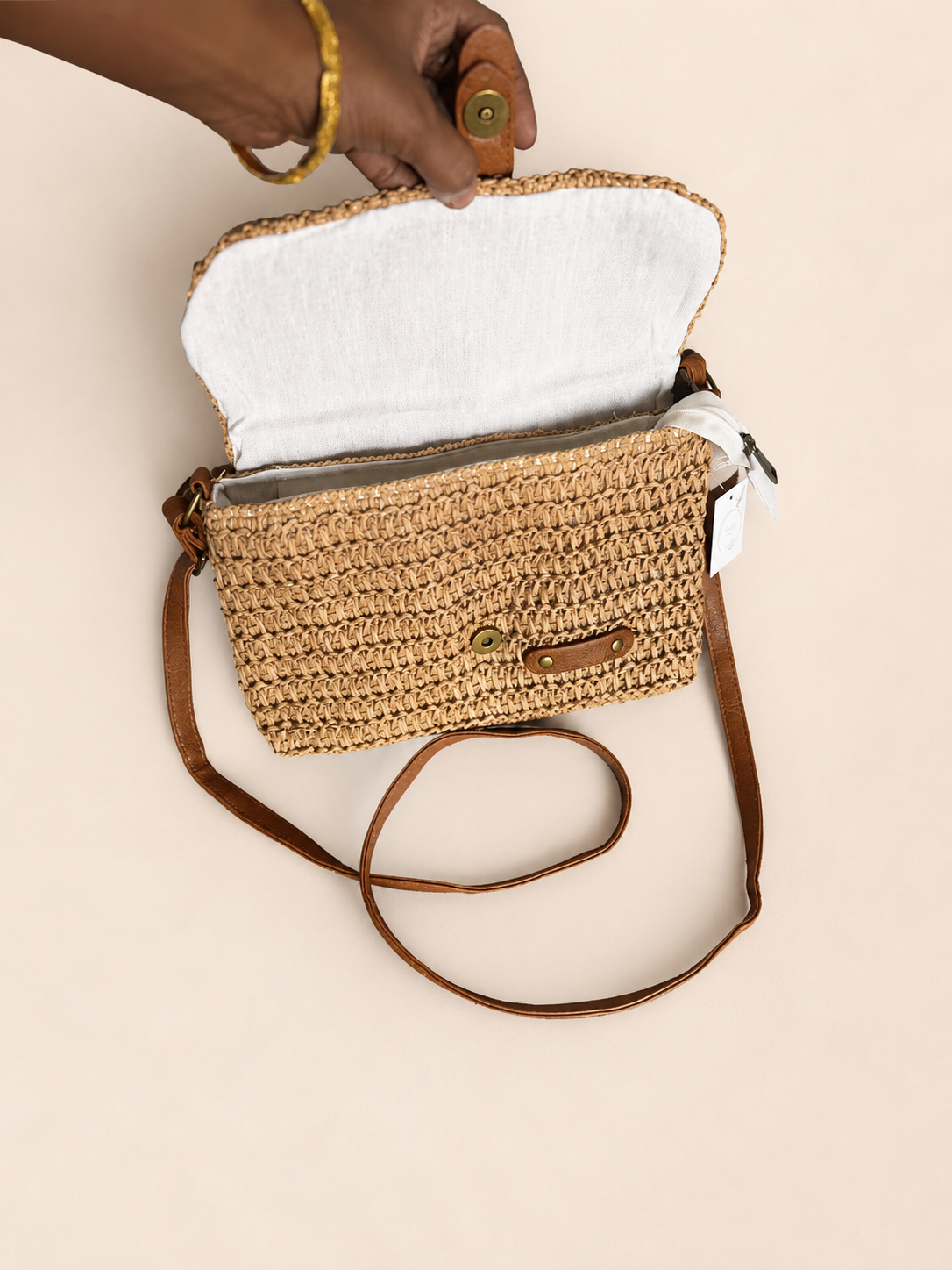 Terra Handwoven Raffia Sling Bag