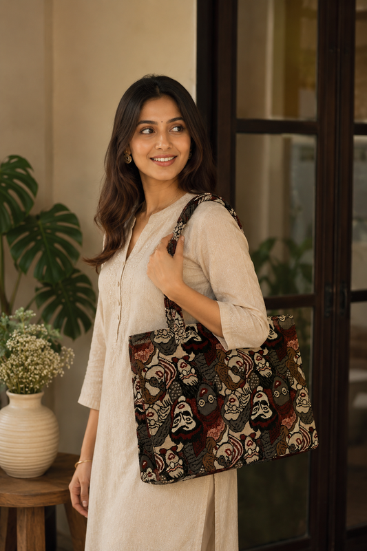 Art Pop Jacquard Box Tote Bag – Statement Structured Handbag for Women