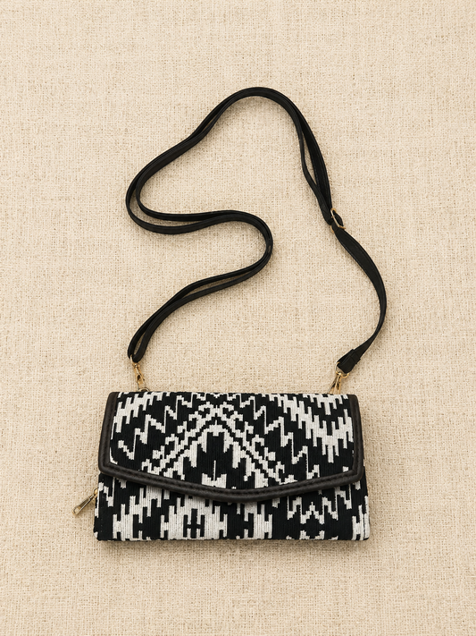 Monochrome Muse Jacquard Mobile Sling Wallet