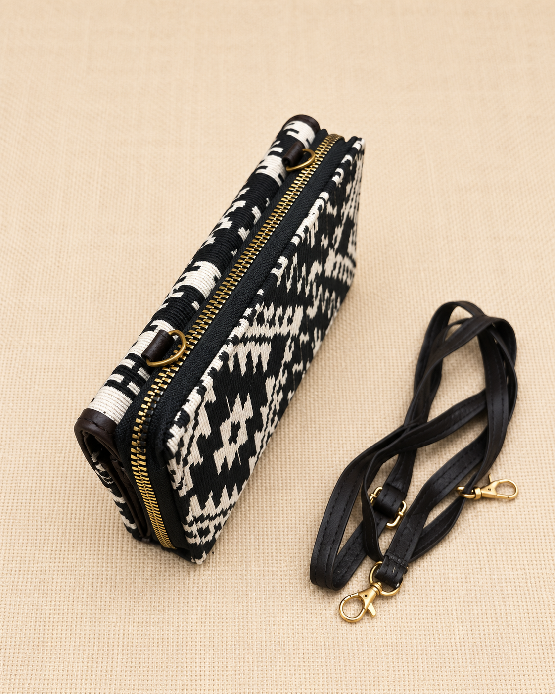 Monochrome Muse Jacquard Mobile Sling Wallet