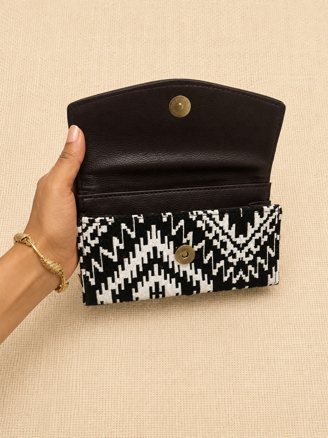 Monochrome Muse Jacquard Mobile Sling Wallet