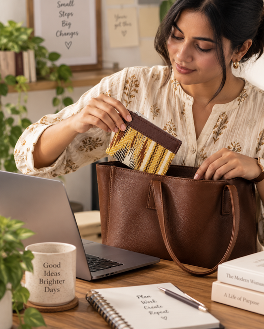 Jacquard  Mustard Pocket Wallet