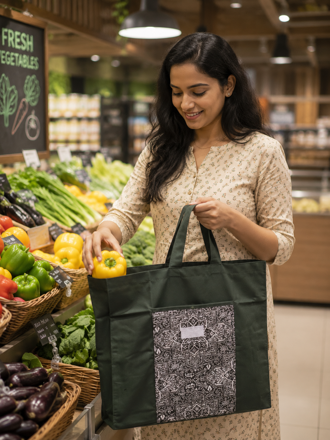 Green Foldable Shopping Bag – Compact Carry Pouch