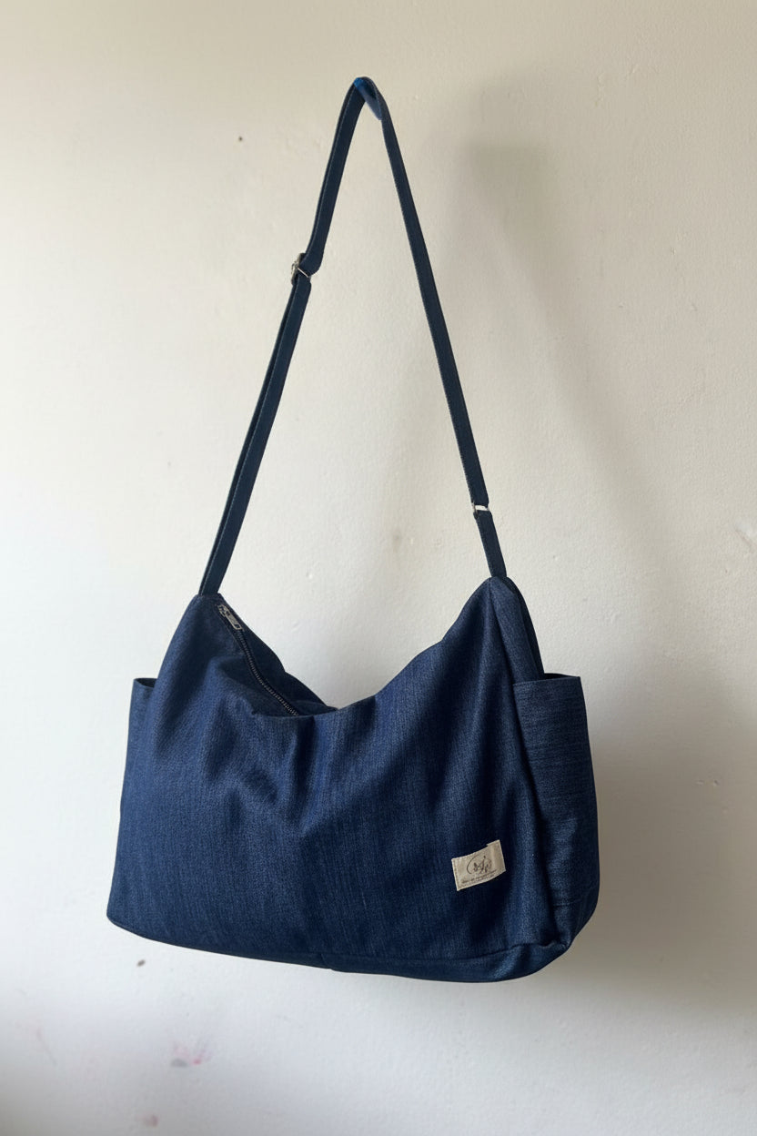 Large Denim Hobo Bag