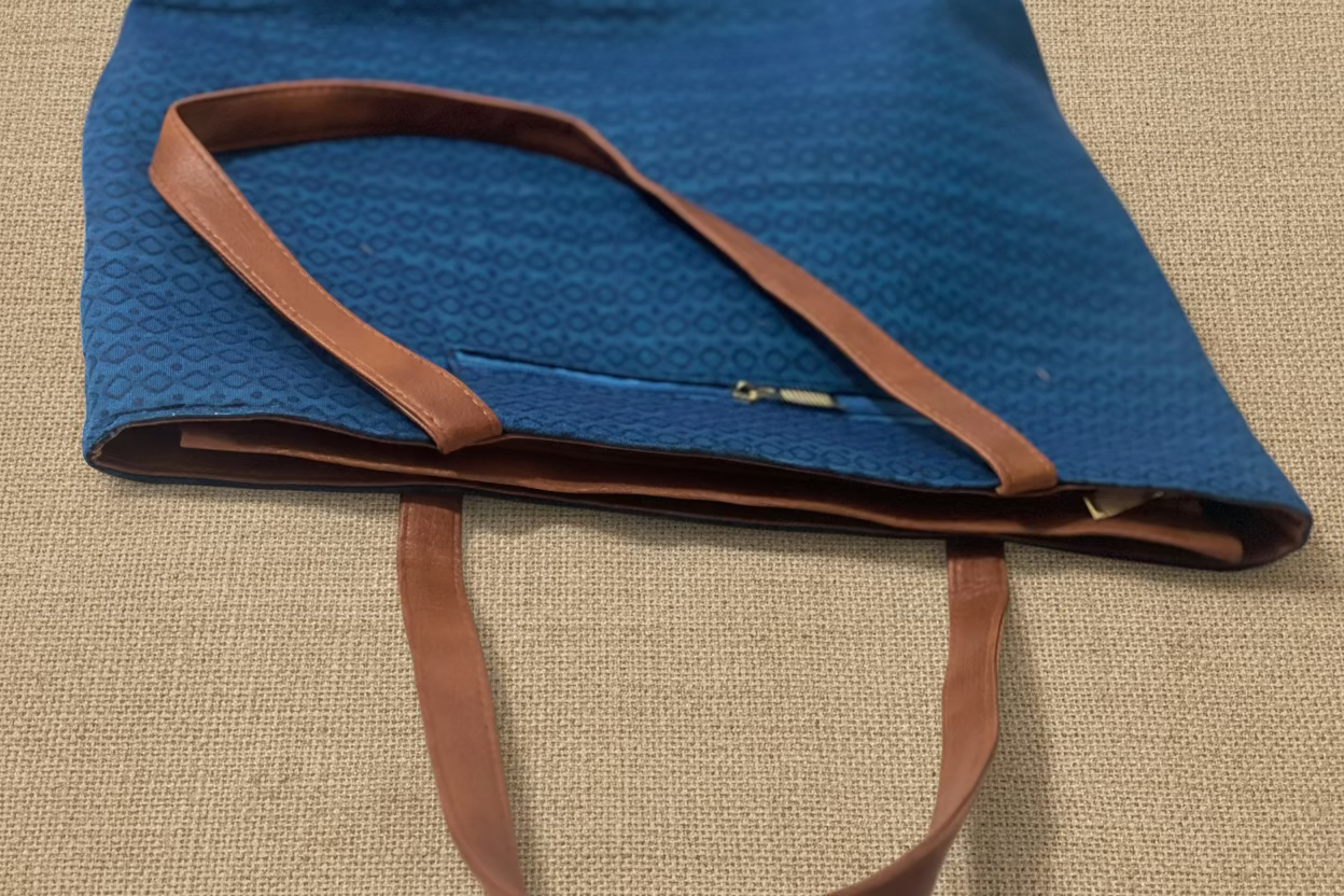 Azure Weave Blue Tote Bag