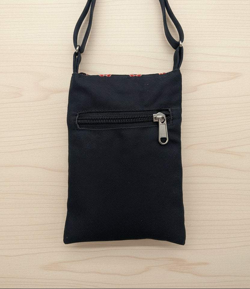 Black-floral Mobile Sling bag