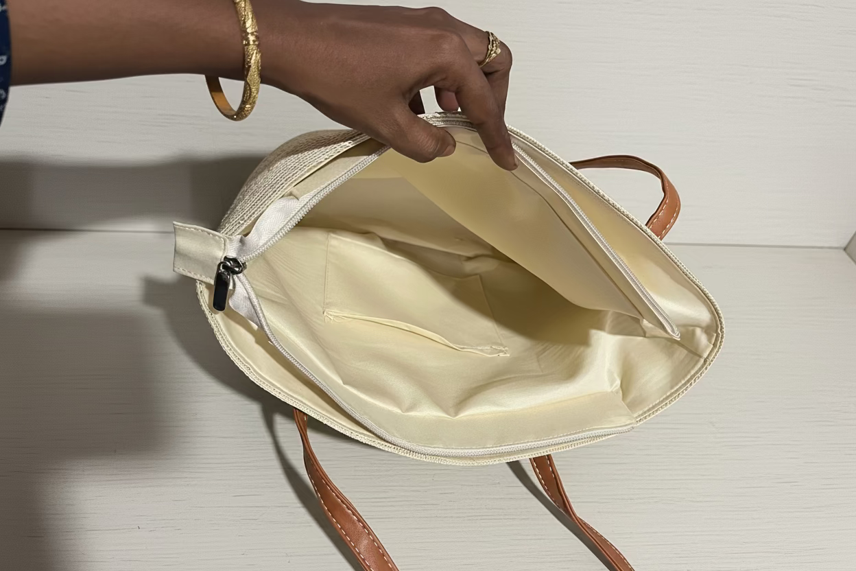 Daisy Straw Pastel Pink Tote Bag for Women