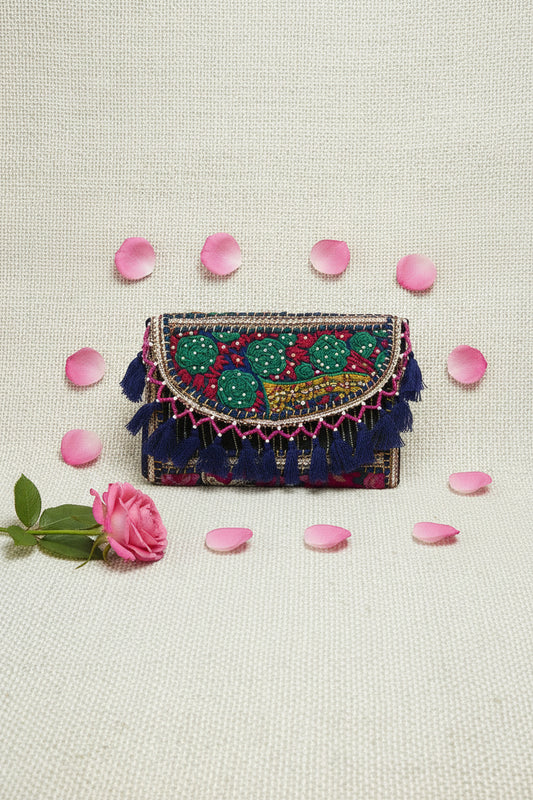 Handcrafted Embroidered Navy Boho Sling