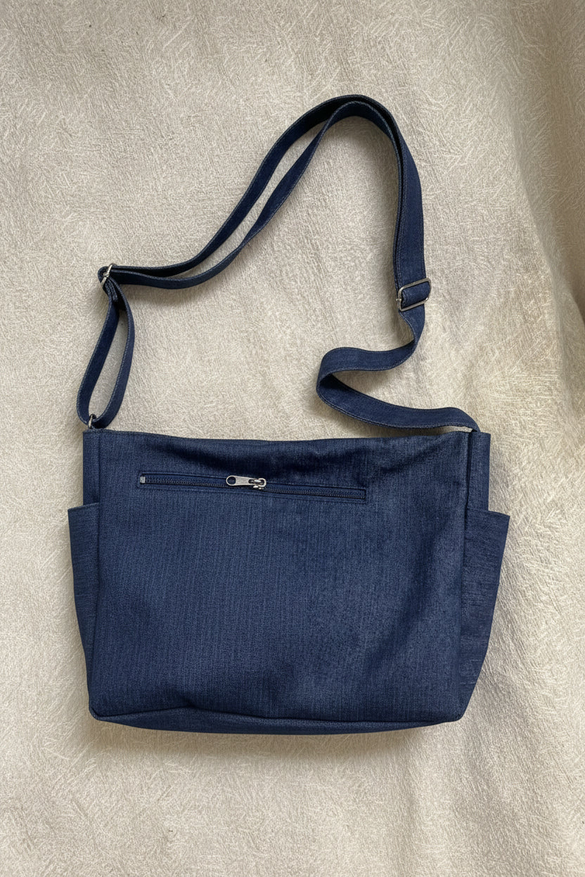 Large Denim Hobo Bag