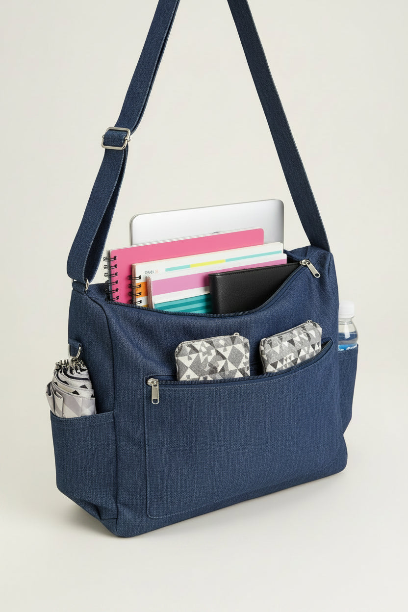 Large Denim Hobo Bag
