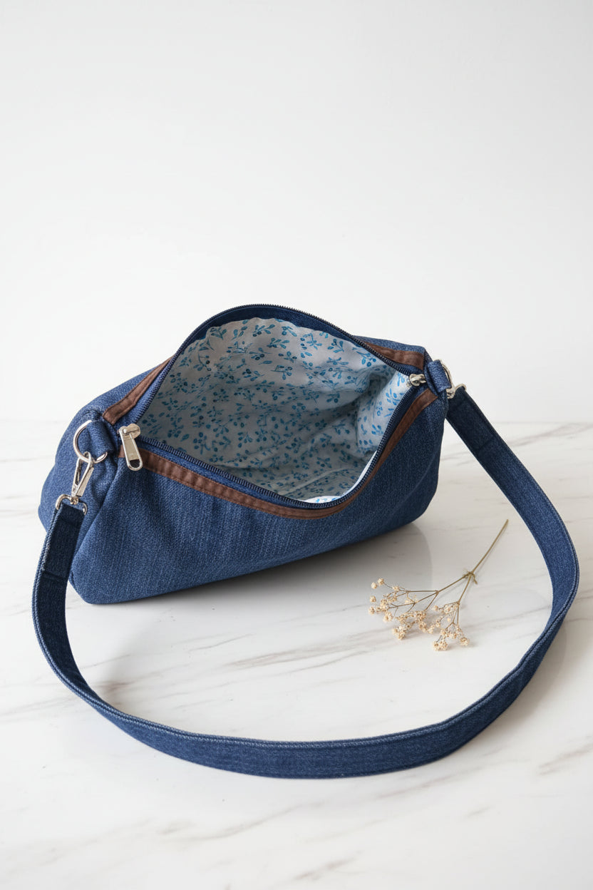 Denim Baguette Bag