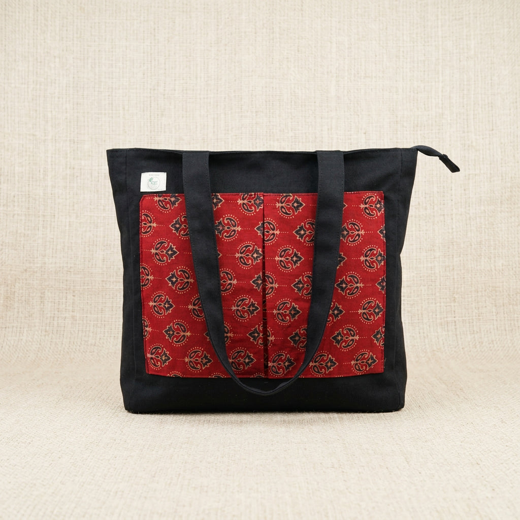 Black Canvas Travel Tote Bag
