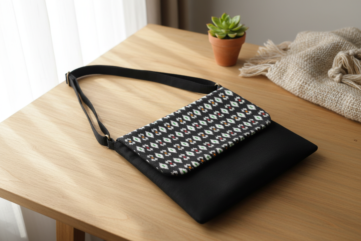 Canvas Ikkath Sling Bag in natural setting
