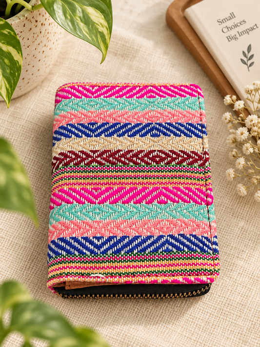 Colorful Woven Compact Everyday Wallet
