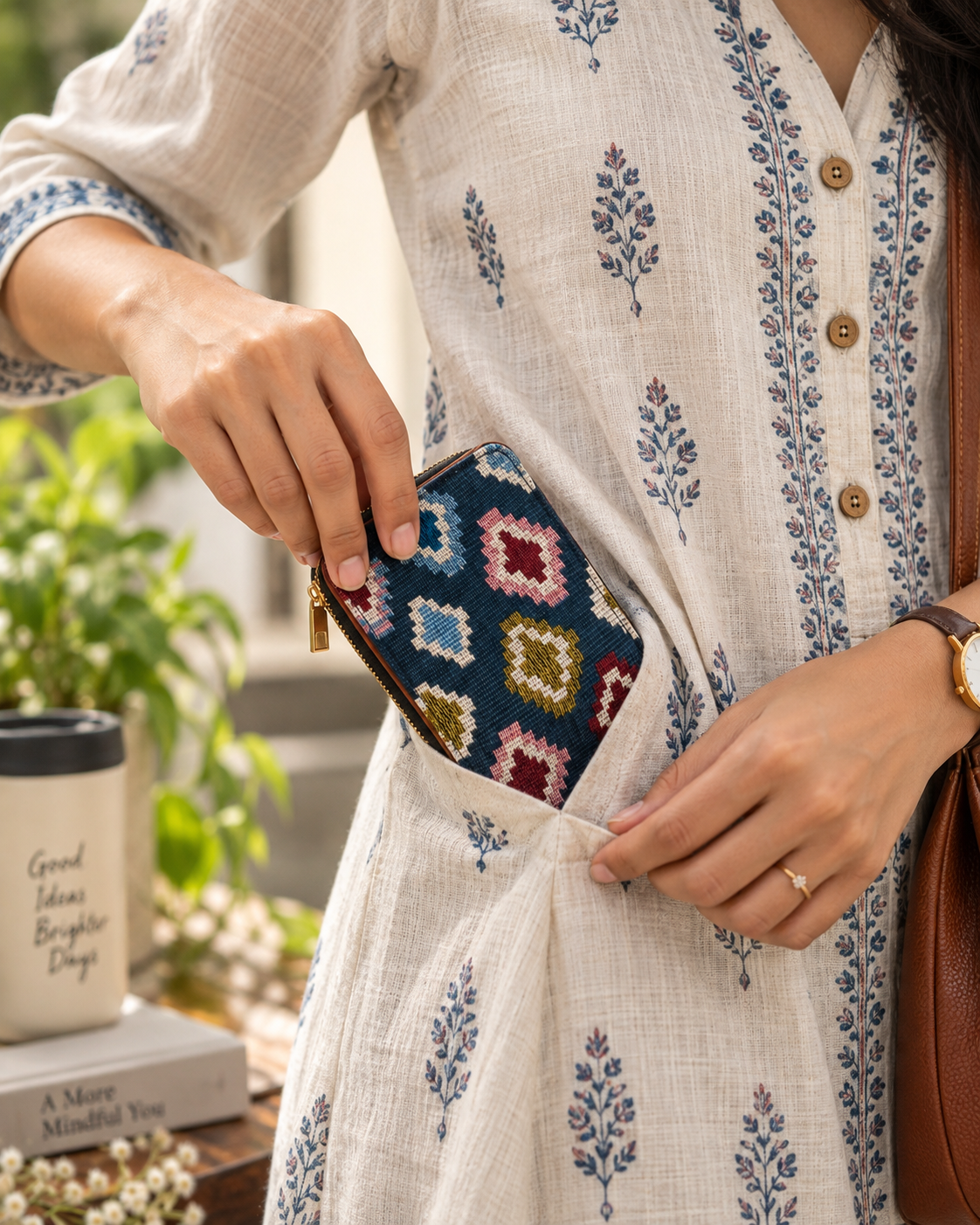 Multicolor Woven Compact Everyday Wallet