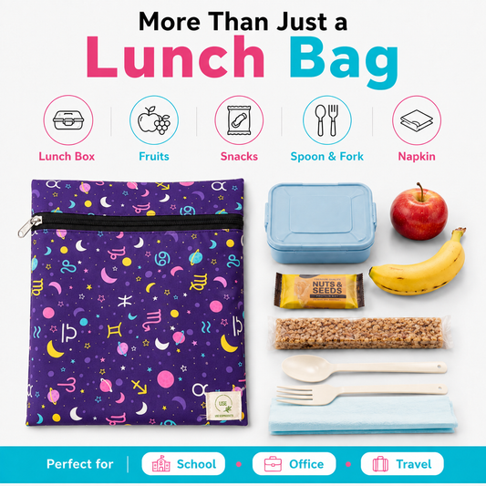 Purple Reusable Waterproof Lunch Box bag